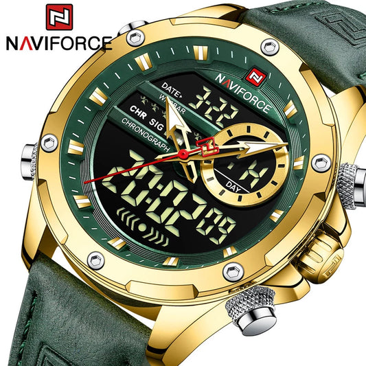 NAVIFORCE Digital x Analog Leather Men Watch (NF9208L)