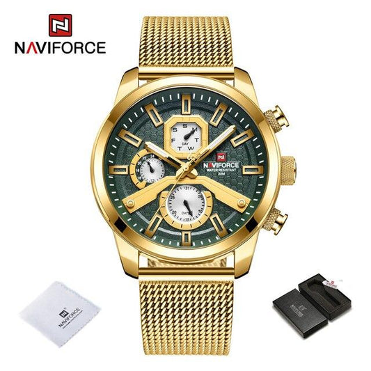 NAVIFORCE Men s Calendar Watches Casual Sport Watch for Men Quartz WristWatch Stainless Steel Strap Watch.jpg 640x640 1