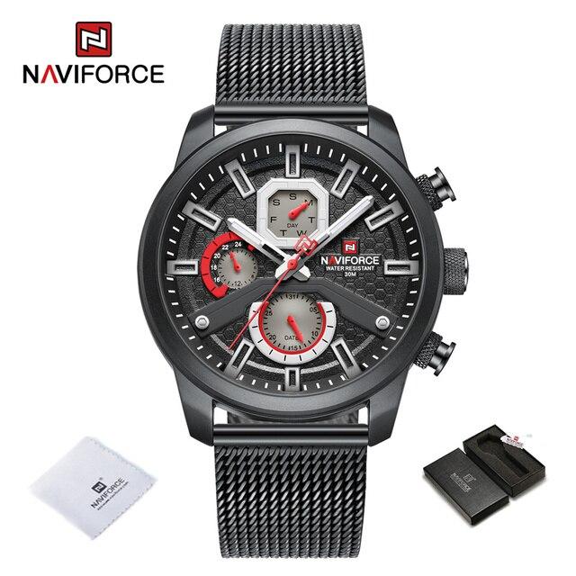 NAVIFORCE Men s Calendar Watches Casual Sport Watch for Men Quartz WristWatch Stainless Steel Strap Watch.jpg 640x640