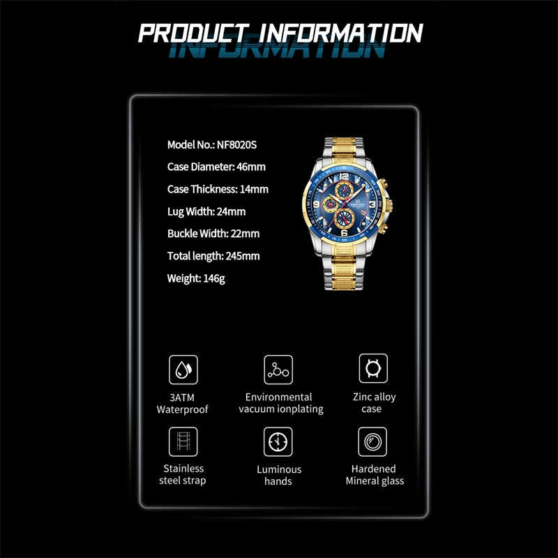 NAVIFORCE Stainless Steel Men Watch (8020S)