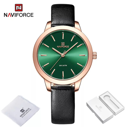 NAVIFORCE Top Brand Watches for Ladies Casual Fashion Original Genuine Leather Strap Women s Wristwatches Waterproof.jpg.jpg  2