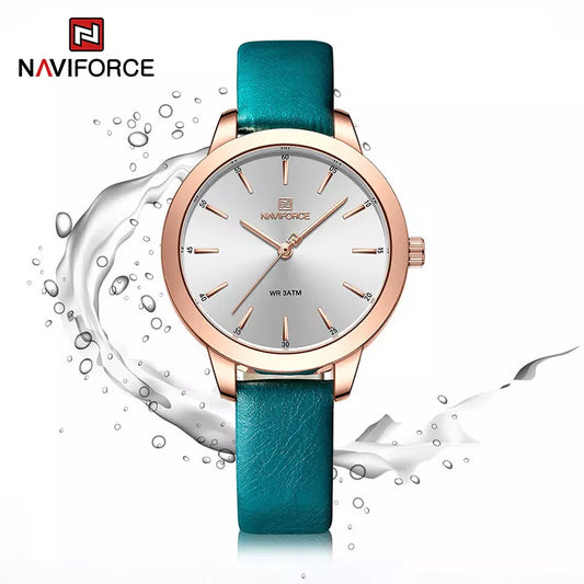 NAVIFORCE Top Brand Watches for Ladies Casual Fashion Original Genuine Leather Strap Women s Wristwatches Waterproof.jpg.jpg  8