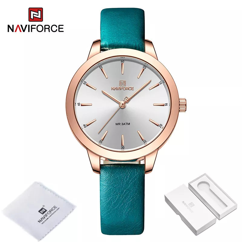 NAVIFORCE Top Brand Watches for Ladies Casual Fashion Original Genuine Leather Strap Women s Wristwatches Waterproof.jpg.jpg 