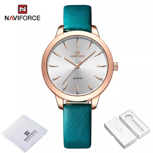 NAVIFORCE Top Brand Watches for Ladies Casual Fashion Original Genuine Leather Strap Women s Wristwatches Waterproof.jpg.jpg 