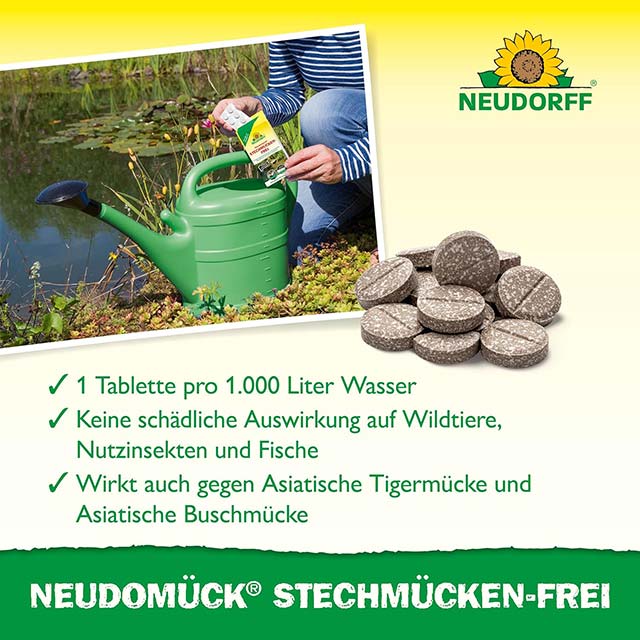 NEUDORFF Neudomueck Mosquito-Free Tablets – 10 Count Insect Repellent for Effective Outdoor Mosquito Control