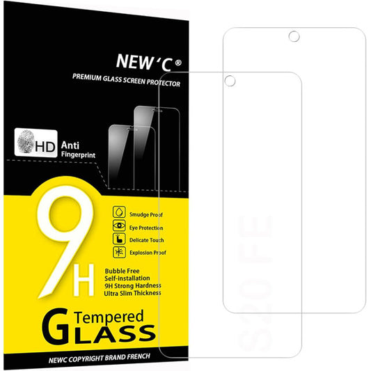 NEW'C 2-Pack Tempered Glass Screen Protector – Ultra Transparent 0.33mm, 9H Hardness, Scratch-Resistant &amp; Bubble-Free HD Clarity Guard