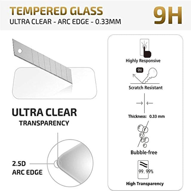 NEW'C 2-Pack Tempered Glass Screen Protector – Ultra Transparent 0.33mm, 9H Hardness, Scratch-Resistant &amp; Bubble-Free HD Clarity Guard