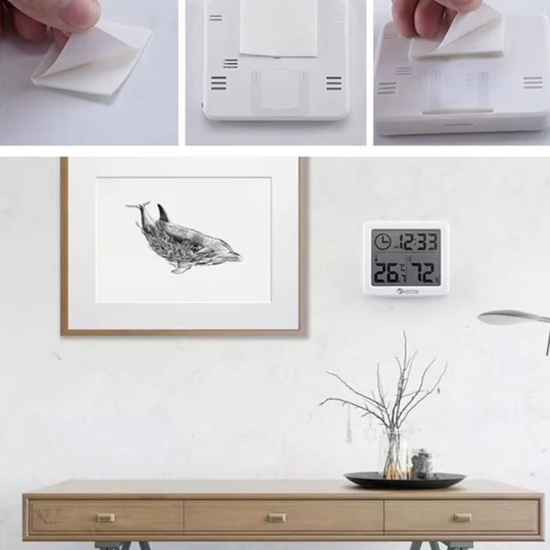 NIDITON Horloge Murale et de Bureau Digitale – Affichage Haute Précision de la Température et de l'Humidité – Grande Horloge Électronique pour la Maison, la Cuisine et le Bureau