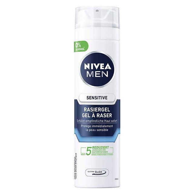 NIVEA MEN Sensitive Shaving Gel 200 ml – Smooth &amp; Gentle Shave for Sensitive Skin