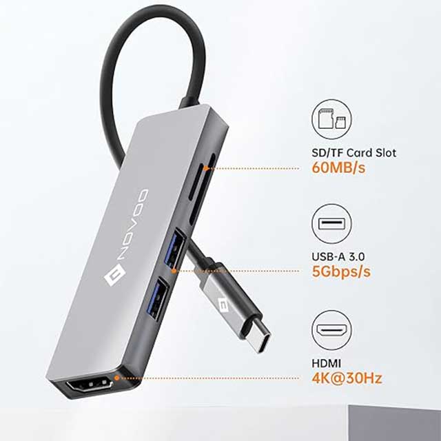 NOVOO USB C Hub 5 in 1
