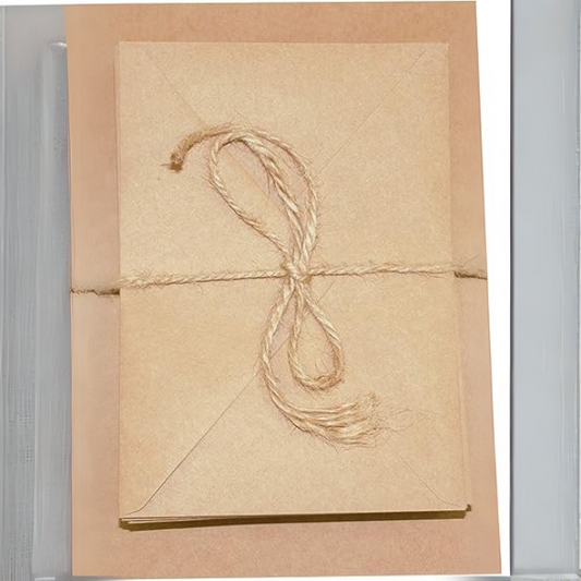Ensemble de cartes pliantes Netuno – Cartes de vœux vierges vintage en carton kraft A6 avec enveloppes C6 et pochettes pour lettres