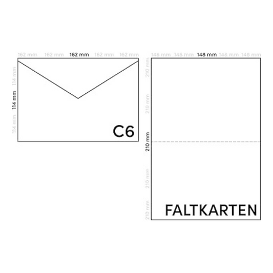 Netuno Folding Cards Set – A6 Kraft Cardboard with C6 Envelopes, Vintage Blank Greeting Cards with Letter Sleeves