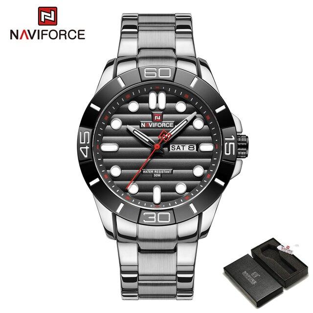 New Fashion Mens Watches NAVIFORCE Gold Business Sport Chronograph Waterproof Steel Band Analog Wristwatch Relogio Masculino.jpg 640x640 1