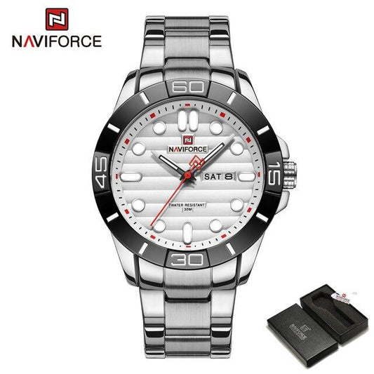 New Fashion Mens Watches NAVIFORCE Gold Business Sport Chronograph Waterproof Steel Band Analog Wristwatch Relogio Masculino.jpg 640x640 2