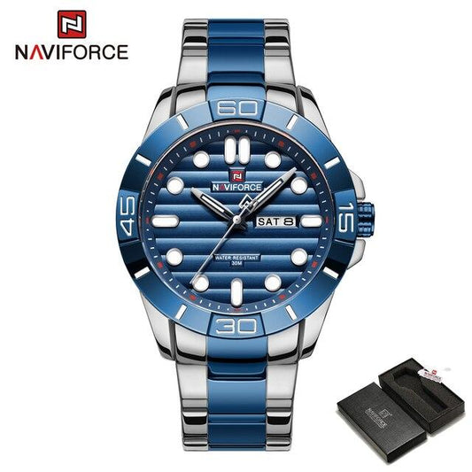New Fashion Mens Watches NAVIFORCE Gold Business Sport Chronograph Waterproof Steel Band Analog Wristwatch Relogio Masculino.jpg 640x640 4