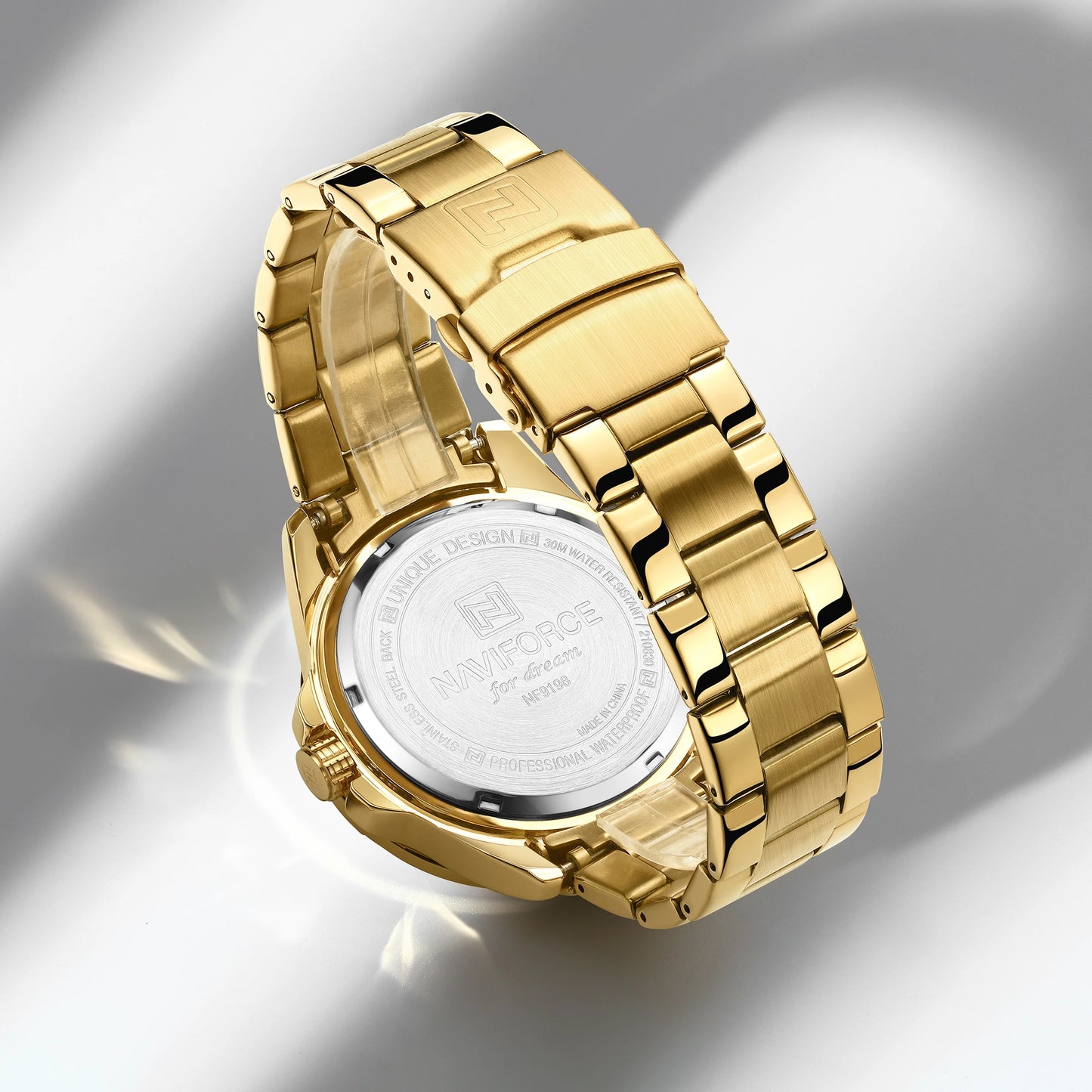 New Fashion Mens Watches NAVIFORCE Gold Business Sport Chronograph Waterproof Steel Band Analog Wristwatch Relogio Masculino.jpg Q90.jpg  1