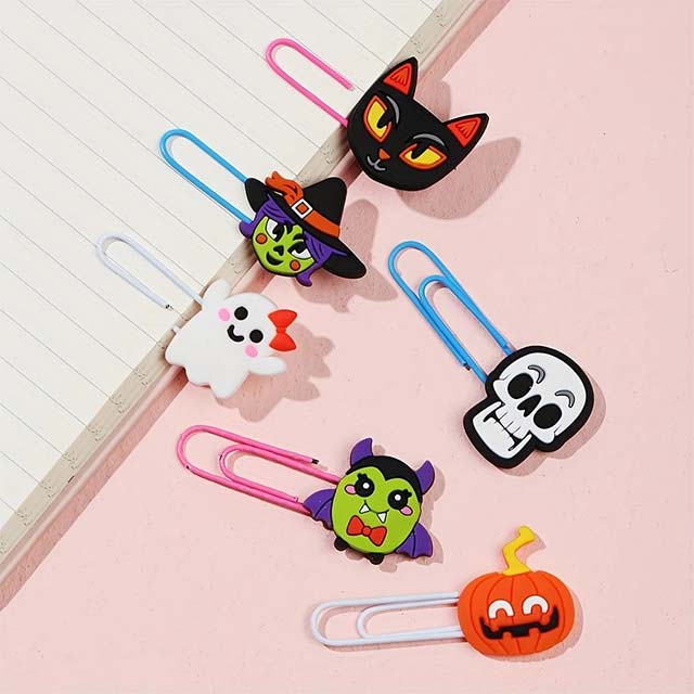 New Halloween Bookmark – Cute Cartoon Ghost PVC Soft Glue Epoxy Paper Clip &amp; Small Gift for Book Lovers