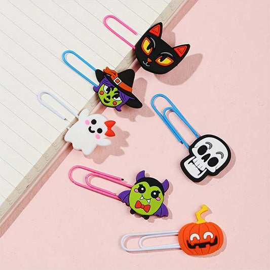 New Halloween Bookmark – Cute Cartoon Ghost PVC Soft Glue Epoxy Paper Clip &amp; Small Gift for Book Lovers
