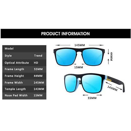 New Polarized Sunglasses for Men & Women – Classic Mirror Square Fashion Sun Glasses