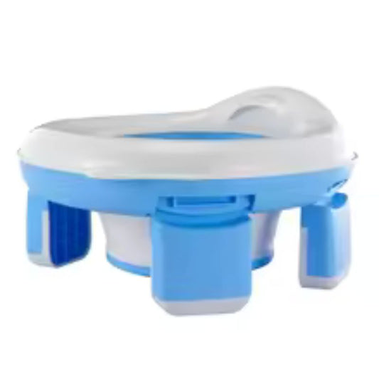 New 3-in-1 Travel Potty – Silicone Foldable Baby Training Seat – Safe & Portable Outdoor Toilet for Children – Compact Toddler Commode (Blue/Gray/Pink)