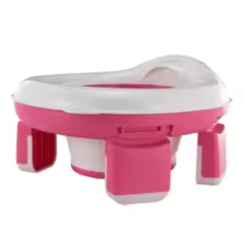 New 3-in-1 Travel Potty – Silicone Foldable Baby Training Seat – Safe & Portable Outdoor Toilet for Children – Compact Toddler Commode (Blue/Gray/Pink)