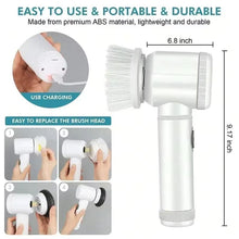 Nouvelle brosse électrique rotative sans fil – 5 têtes de brosse interchangeables – Nettoyeur électrique rechargeable par USB pour salle de bain, cuisine, carrelage et nettoyage de voiture