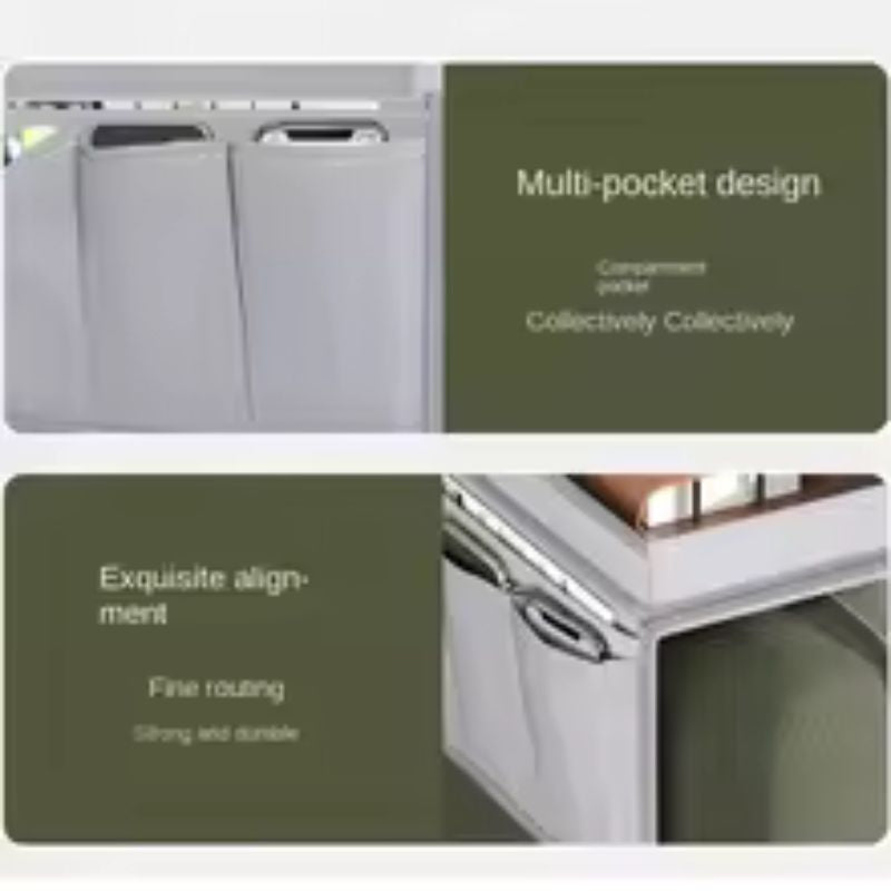 New Oxford Cloth Sofa Armrest Organizer – Multi-Pocket Storage Bag with Integrated Cup Tray – Cellphone, Remote, & Tissue Holder for Couch – Home Decor Accessory (Gray/White)