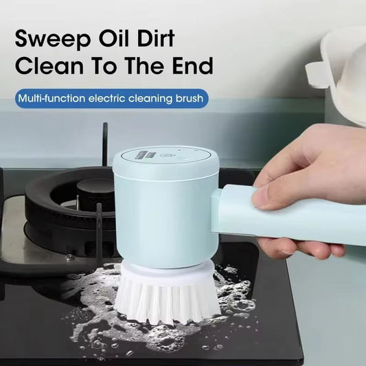 New Cordless Electric Spin Scrubber – 5-in-1 Interchangeable Brush Heads – USB Rechargeable Power Scrubber for Bathroom, Kitchen, Tile, and Car Detailing