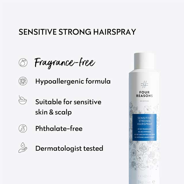 No Nothing Sensitive Strong Hairspray – Unscented &amp; Fragrance-Free Finishing Spray with Strong, Flexible Hold &amp; Humidity Protection – Hypoallergenic Formula (7.5 oz)