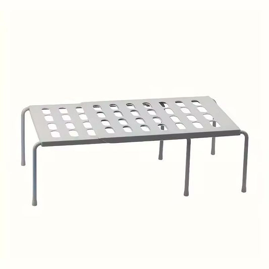 Non-Adjustable Multi-Layer Plastic Shoe Rack – Space-Saving Sneaker & Slipper Organizer for Family Wardrobes and Dormitories (White/Gray)