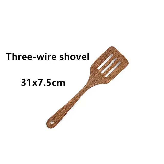Non-Stick Wooden Spatula & Ladle Set – Japanese-Style Long Cooking Utensils for Stirring & Serving