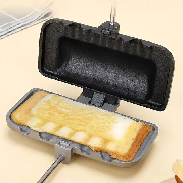 Poêle à sandwich antiadhésive – Poêle à bascule en aluminium pour croque-monsieur, crêpes, omelettes et plus encore | Appareil à sandwich portable pour la maison 