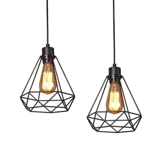 Nordic Geometric Pendant Light – Creative Iron Chandelier for Restaurant, Bar, Attic & Decorative Lighting