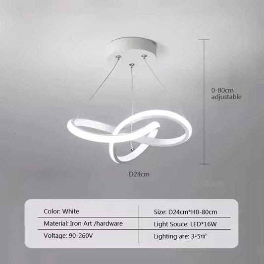 Suspension LED nordique – 24/30 cm, dorée, luminaire moderne pour salle à manger, chambre, salon, couloir et hôtel