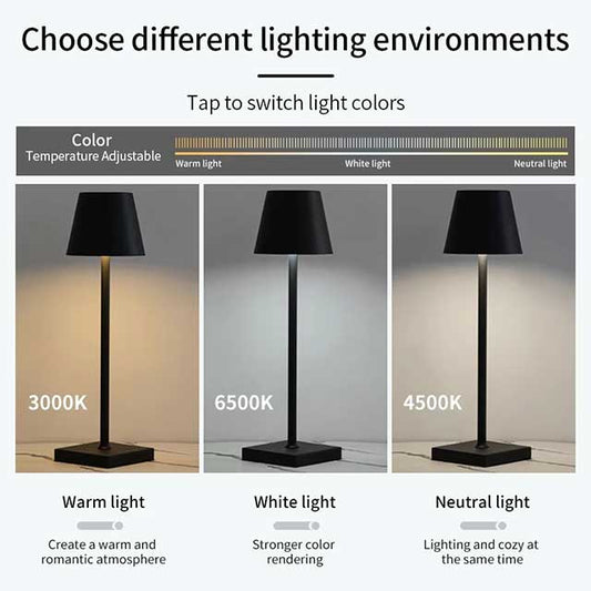 Nordic LED Table Lamp – Rechargeable Touch Dimmable Desk Light for Bedroom, Home, Dining Room & Coffee Shop Decor