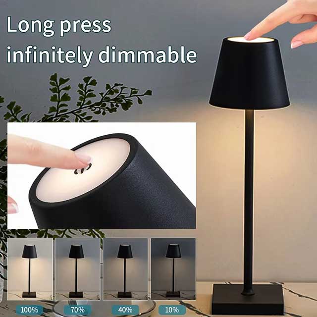 Nordic LED Table Lamp – Rechargeable Touch Dimmable Desk Light for Bedroom, Home, Dining Room & Coffee Shop Decor