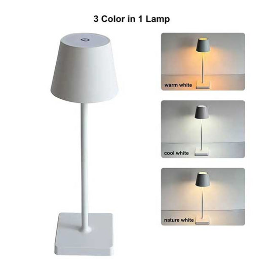 Nordic LED Table Lamp – Rechargeable Touch Dimmable Desk Light for Bedroom, Home, Dining Room & Coffee Shop Decor