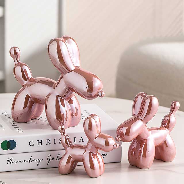 Nordic Light Luxury Balloon Dog Ornament – Electroplated Resin Decoration for Living Room, TV Cabinet & Coffee Table