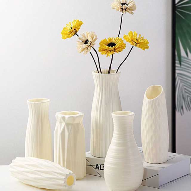 Nordic Style Plastic Vase – Shatter-Resistant Home INS Simulation Vase for Living Room Decor