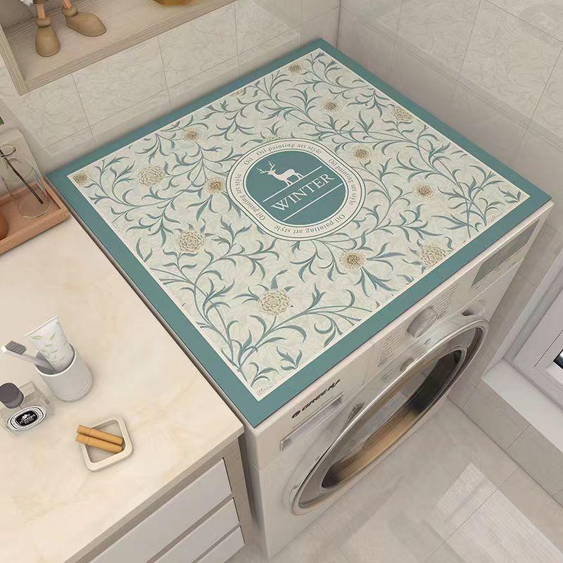 Nordic Vintage Wind Washing Machine Dust Cover Home Nightstand Dust Mat Waterproof Mat Refrigerator Microwave Non