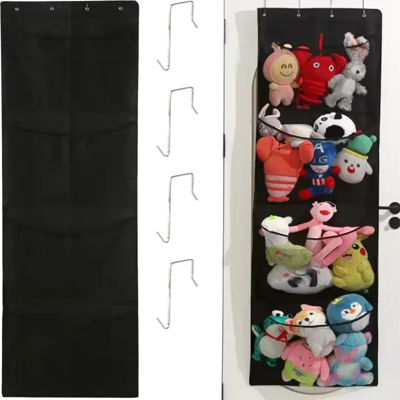 Sac de rangement suspendu à suspendre derrière la porte – Organisateur en filet pour peluches et doudous – Présentoir vertical style hamac pour chambre d'enfant et salle de jeux