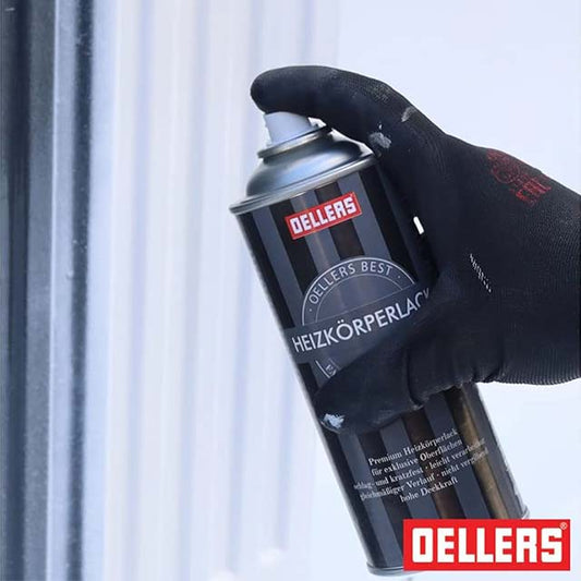 OELLERS Premium Radiator Spray Paint – Pure White (Approx. RAL 9010) with Enhanced Anti-Yellowing Protection for Exclusive Surfaces