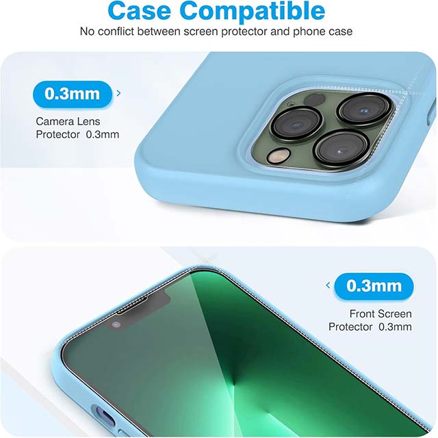 OMOTON Panzer Protective Glass for iPhone 13 Pro Max – 9H Hardness, HD Transparency, Scratch-Proof &amp; Bubble-Free Film (3+2 Pieces for Phone &amp; Camera)