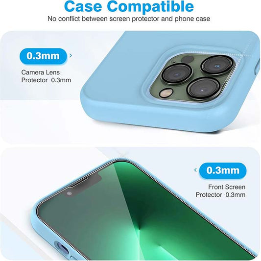 OMOTON Panzer Protective Glass for iPhone 13 Pro Max – 9H Hardness, HD Transparency, Scratch-Proof &amp; Bubble-Free Film (3+2 Pieces for Phone &amp; Camera)
