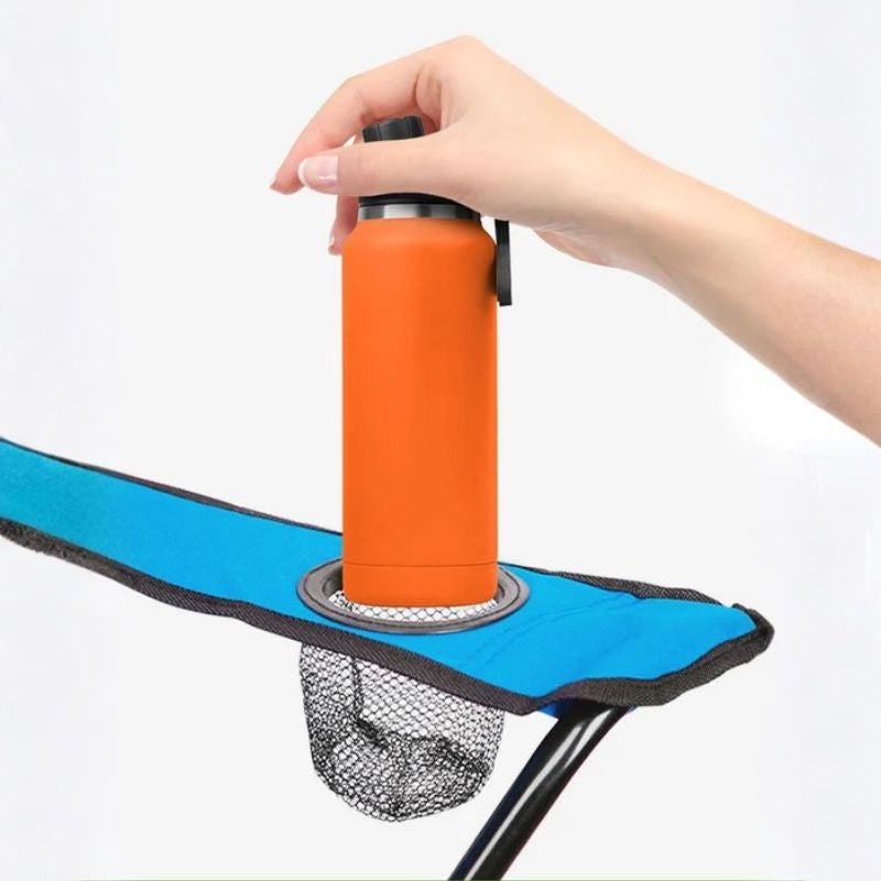 OUZEY Double Folding Camping Chair Set with Umbrella – Portable Outdoor Beach & Fishing Chairs with Carry Bag, Steel Frame & Oxford Fabric