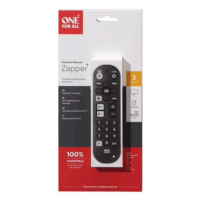 One For All Zapper & Contour 8 Universal Remote Bundle
