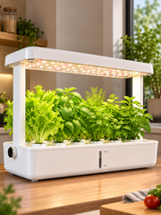 Indoor Hydroponic Growing System with LED Grow Light – 47 x 37 cm Countertop Herb Garden for Vegetables, Herbs & Plants