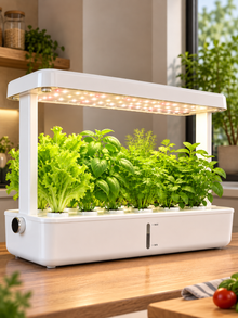 Indoor Hydroponic Growing System with LED Grow Light – 47 x 37 cm Countertop Herb Garden for Vegetables, Herbs & Plants