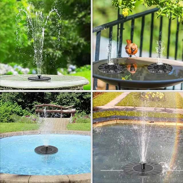 Outdoor Solar Birdbath Fountain – Floating Garden Waterfall Decoration for Pool & Patio
