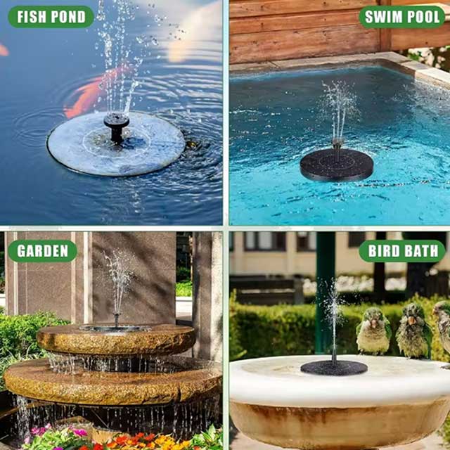 Outdoor Solar Birdbath Fountain – Floating Garden Waterfall Decoration for Pool & Patio